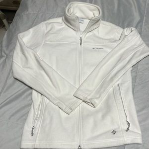 Columbia fleece white zip jacket